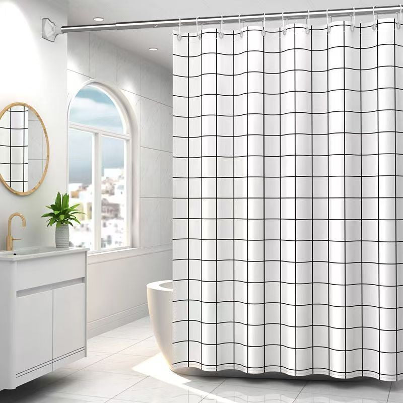 1Minimalist Checkered Shower Curtain Miroken