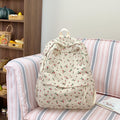 1Floral Print Corduroy Backpack