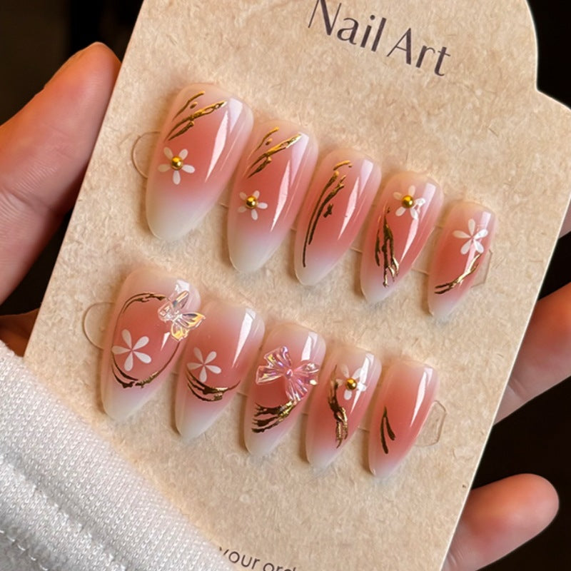 1Elegant Floral-Themed Press-On Nail Art Kit Miroken