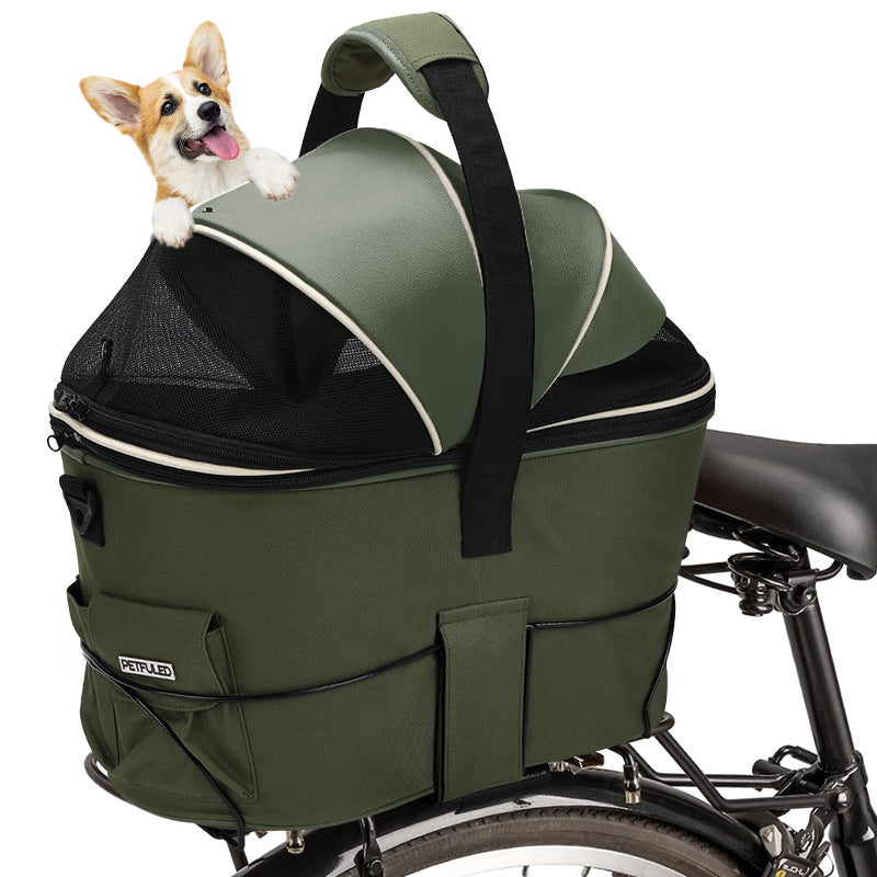 1foldable insulated pet carrier bag with mesh canopy and padded handle Miroken