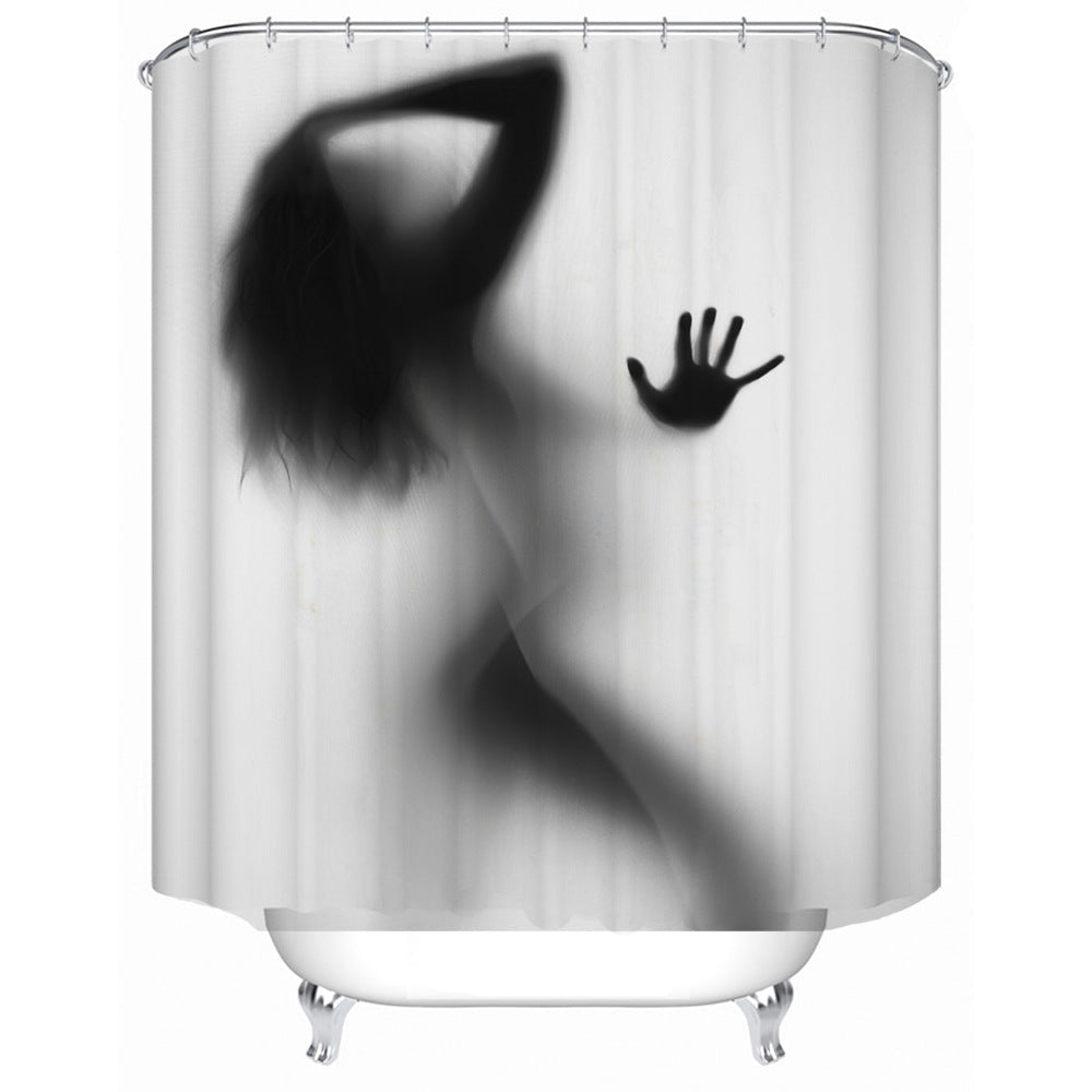 1Artistic Silhouette Shower Curtain Miroken