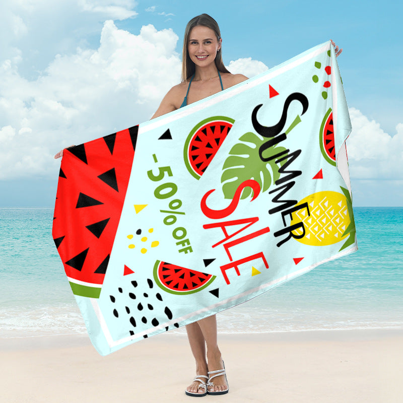 1Beach towel with cheerful fruit motif Miroken