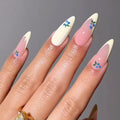 1Floral Press-On Nail Enhancements Miroken