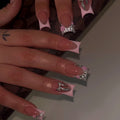 1Floral Rhinestone Press-On Nail Enhancements Miroken