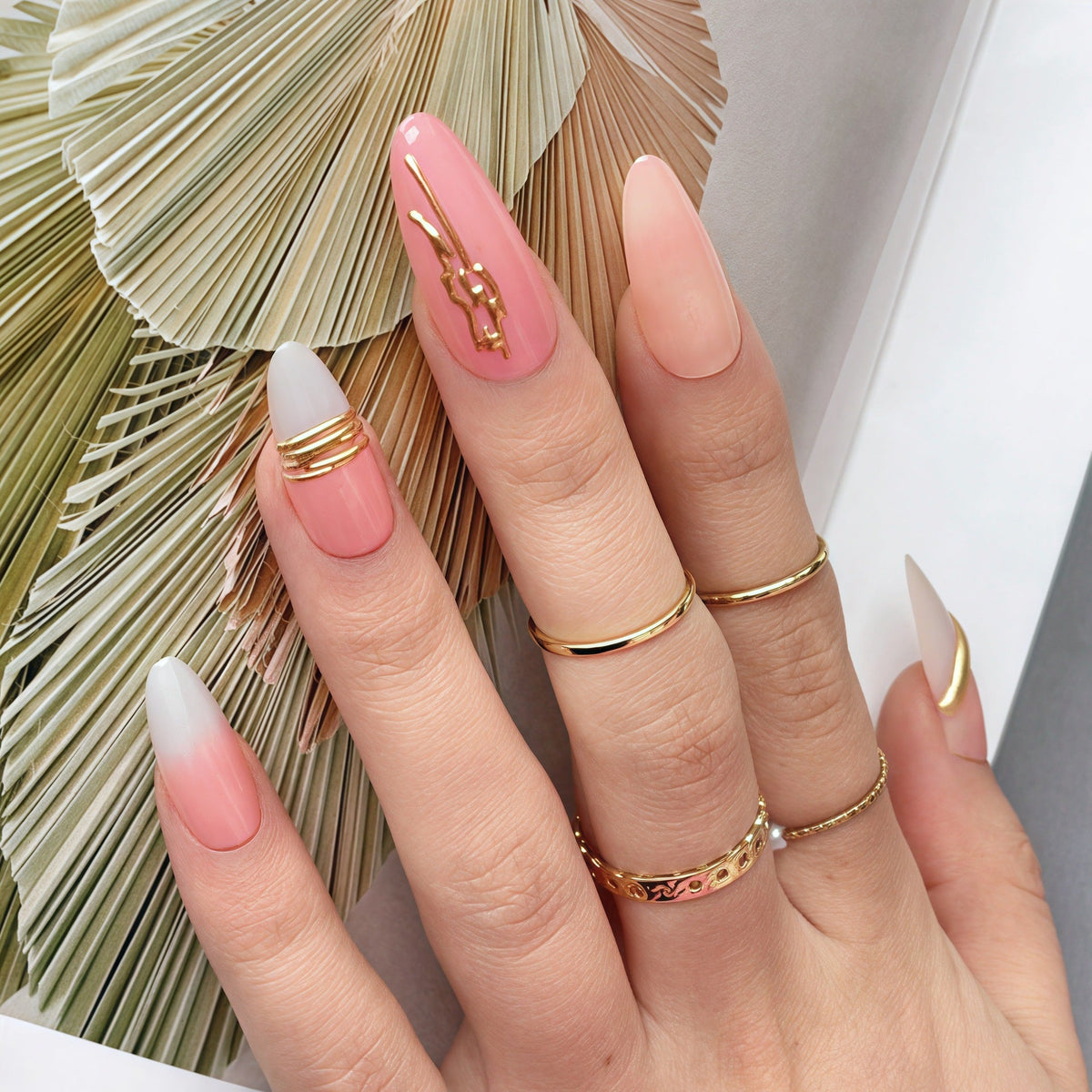 1Elegant Gradient Press-On Nails Miroken