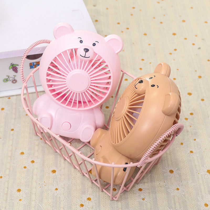 1Ladies portable hand fan in cute bear design Miroken