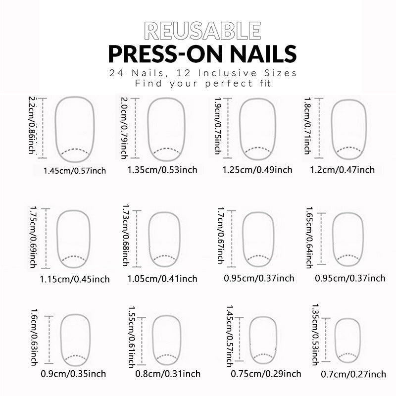 1Glossy Almond-Shaped Press-On Nail Extensions Miroken