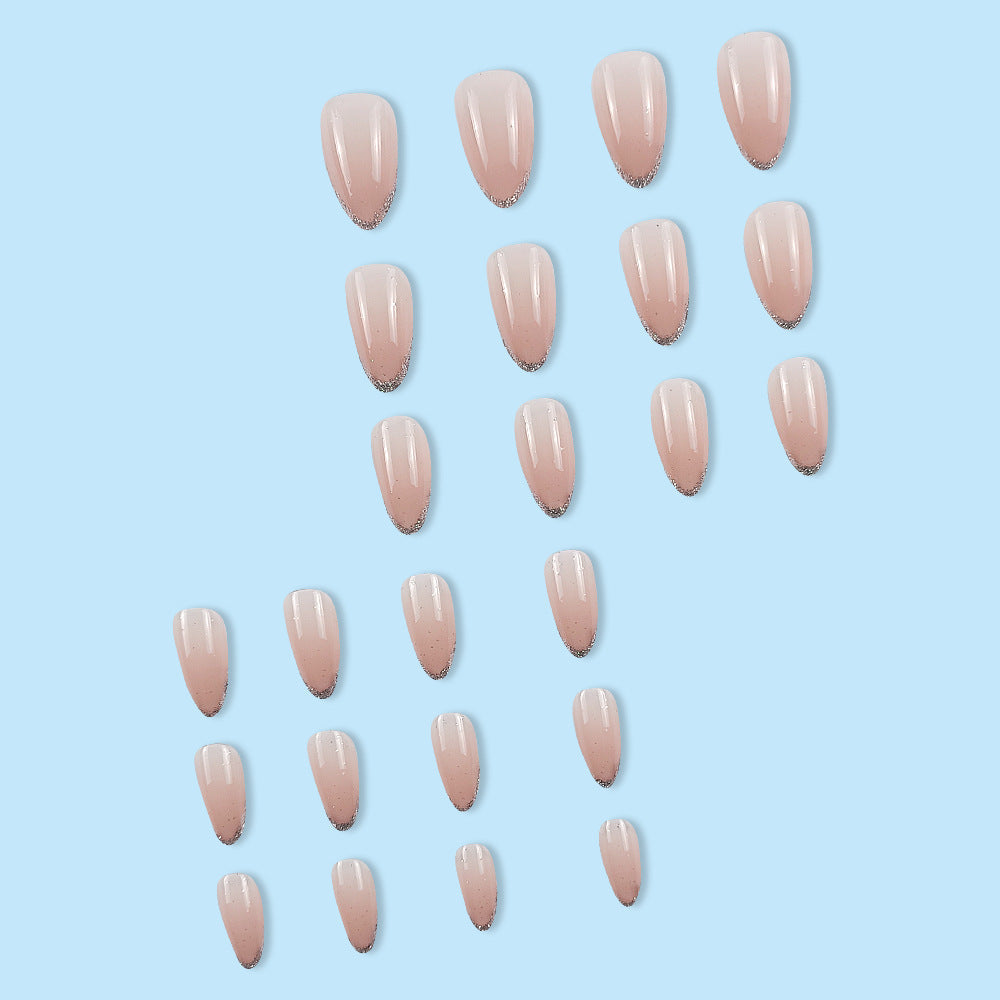 1Elegant Glittered Almond-Shaped Press-On Nail Tips Miroken