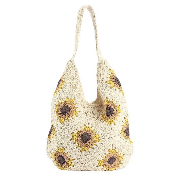 1Handcrafted crochet bag with sunflower pattern Miroken