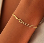 1Elegant Dual-Strand Knot Bracelet Miroken