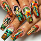 1Nail set with elegant glitter design Miroken