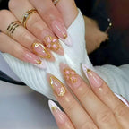 1Elegant Floral Gel Nail Art Miroken