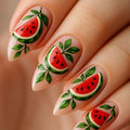 1Artificial nails with cheerful melon design Miroken