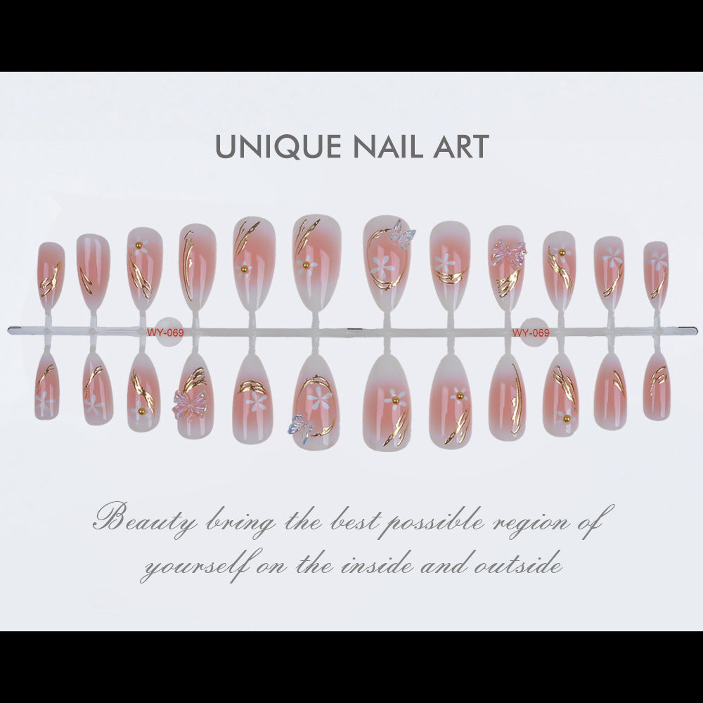 1Elegant Floral-Themed Press-On Nail Art Kit Miroken