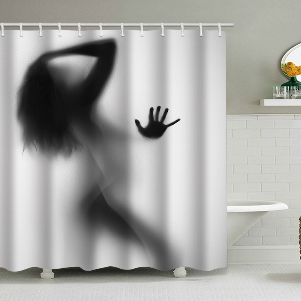 1Artistic Silhouette Shower Curtain Miroken