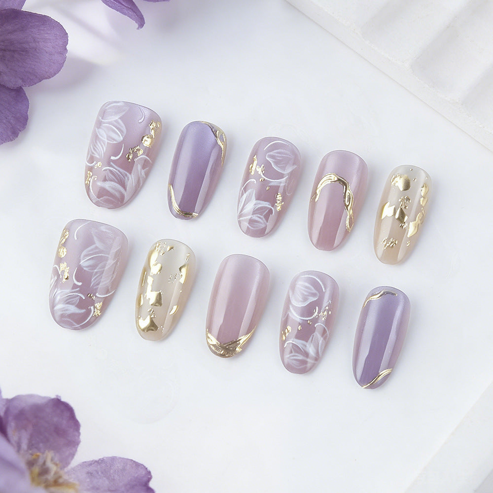 1Deluxe Floral Press-On Nail Art Set Miroken