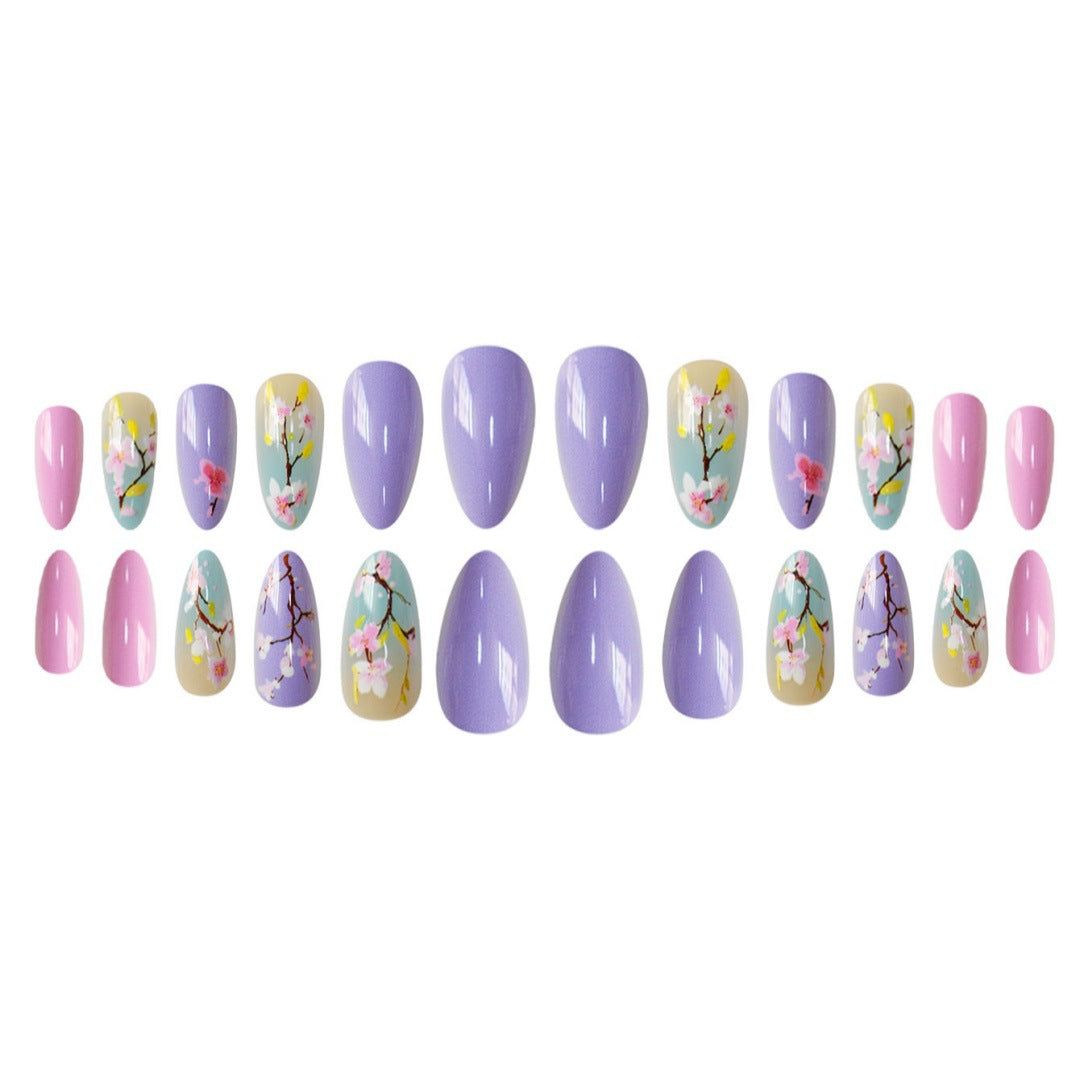1Artistic Floral Press-On Nail Enhancements Miroken