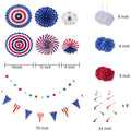 1Unisex multi-piece party decoration set with paper fans pom poms bunting garland Miroken