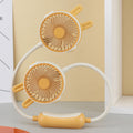 1Unisex portable double fan neck fan with flexible gooseneck and rechargeable battery Miroken