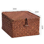 1Handwoven Storage Box with Lid Miroken