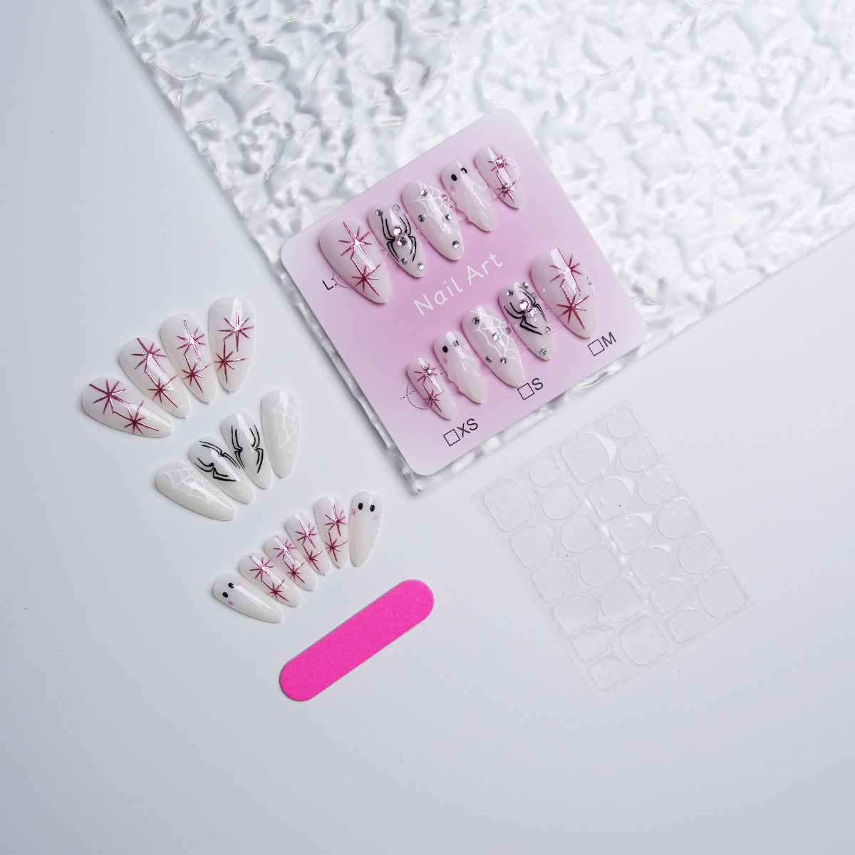 1Artistic nail set with stainless steel applications Miroken
