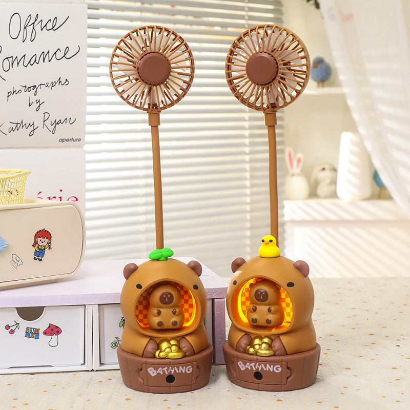 1Women's creative table fan with LED lighting Miroken