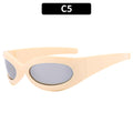 1Sleek Futuristic Oval Sunglasses