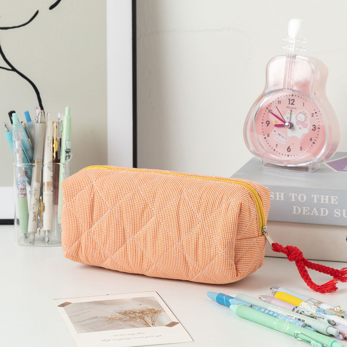 1Quilted Zippered Pencil Case Miroken