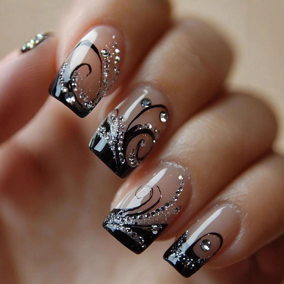 1Artificial nails with floral 3D applications Miroken