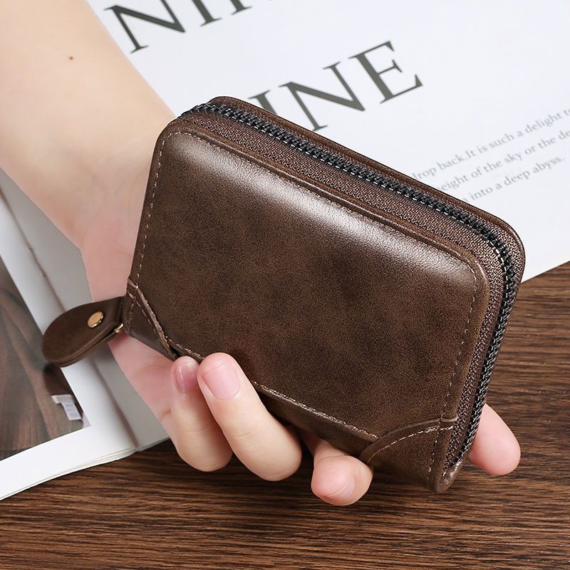 1Premium Leather Zippered Wallet Miroken