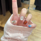 1Artificial Artificial Nails with Sparkling Effects Miroken