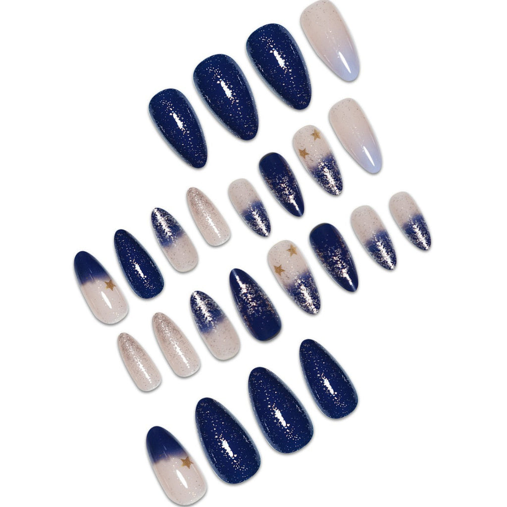 1Stiletto Press-On Nail Art Extensions with Starry Designs Miroken