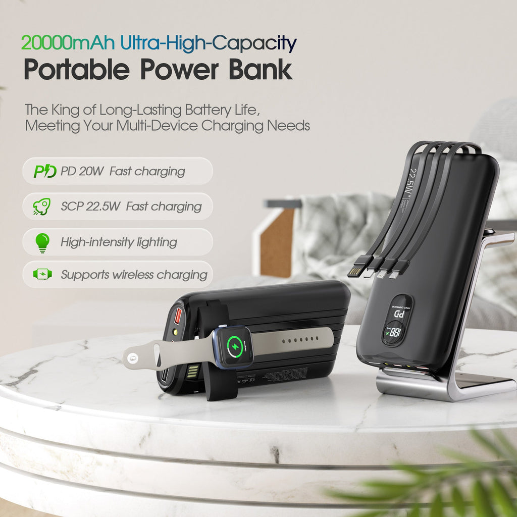 1Portable power bank with integrated wireless charging function Miroken