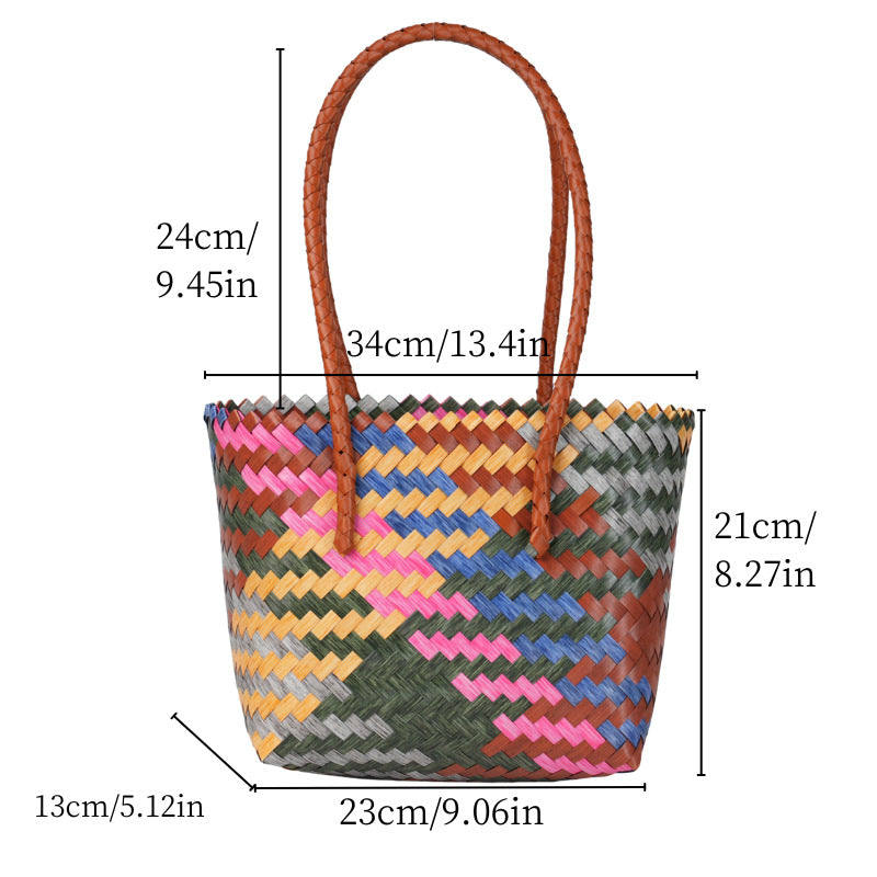 1Handy basket bag with colorful design Miroken