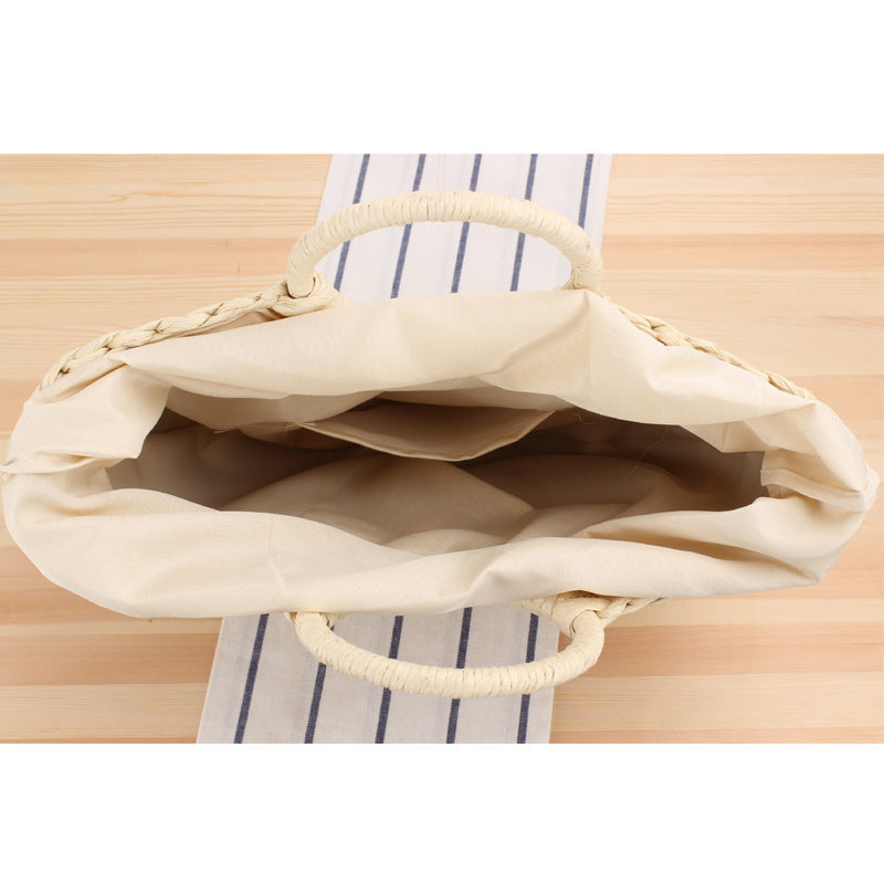 1Elegant Straw Bag with Stiff Handle Miroken