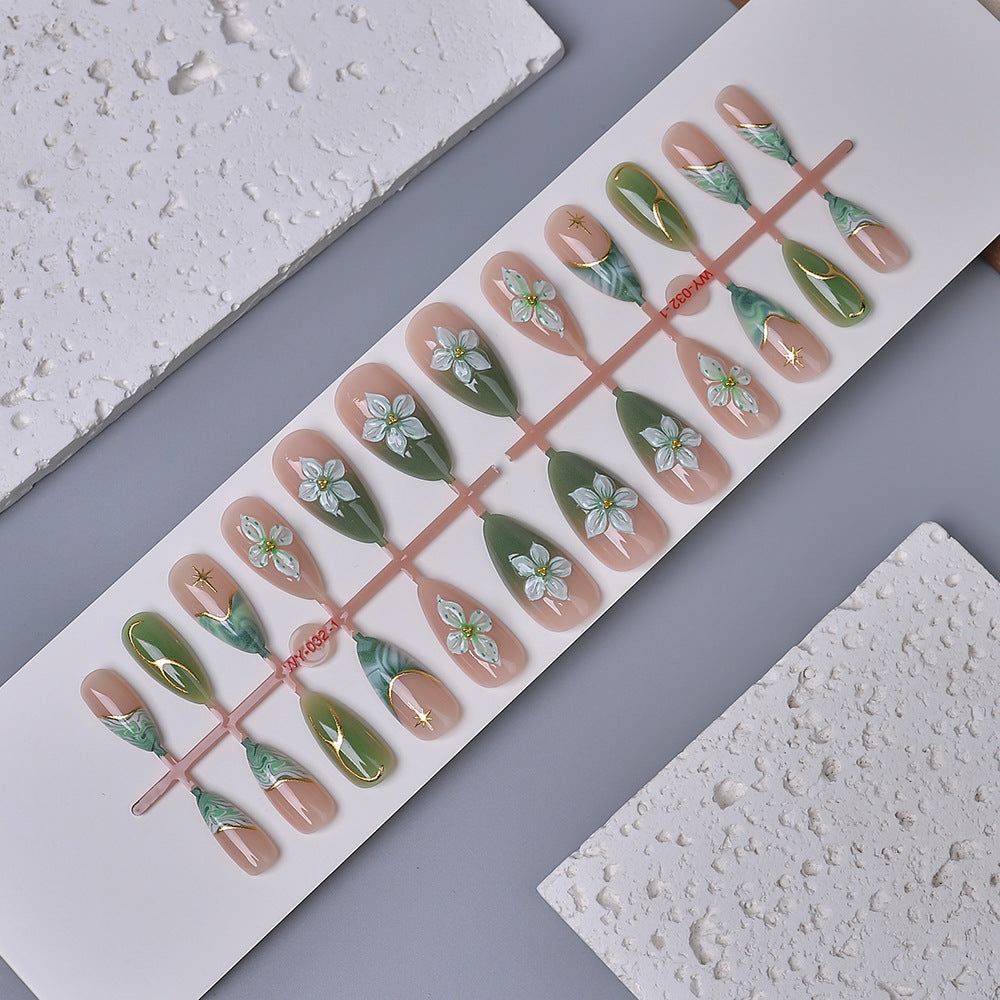 1Elegant Floral-Detail Press-On Nails Miroken