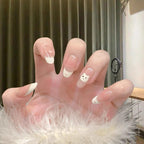 1Artificial nails with elegant French tip design Miroken