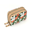 1Floral Patterned Dual-Zipper Coin Purse