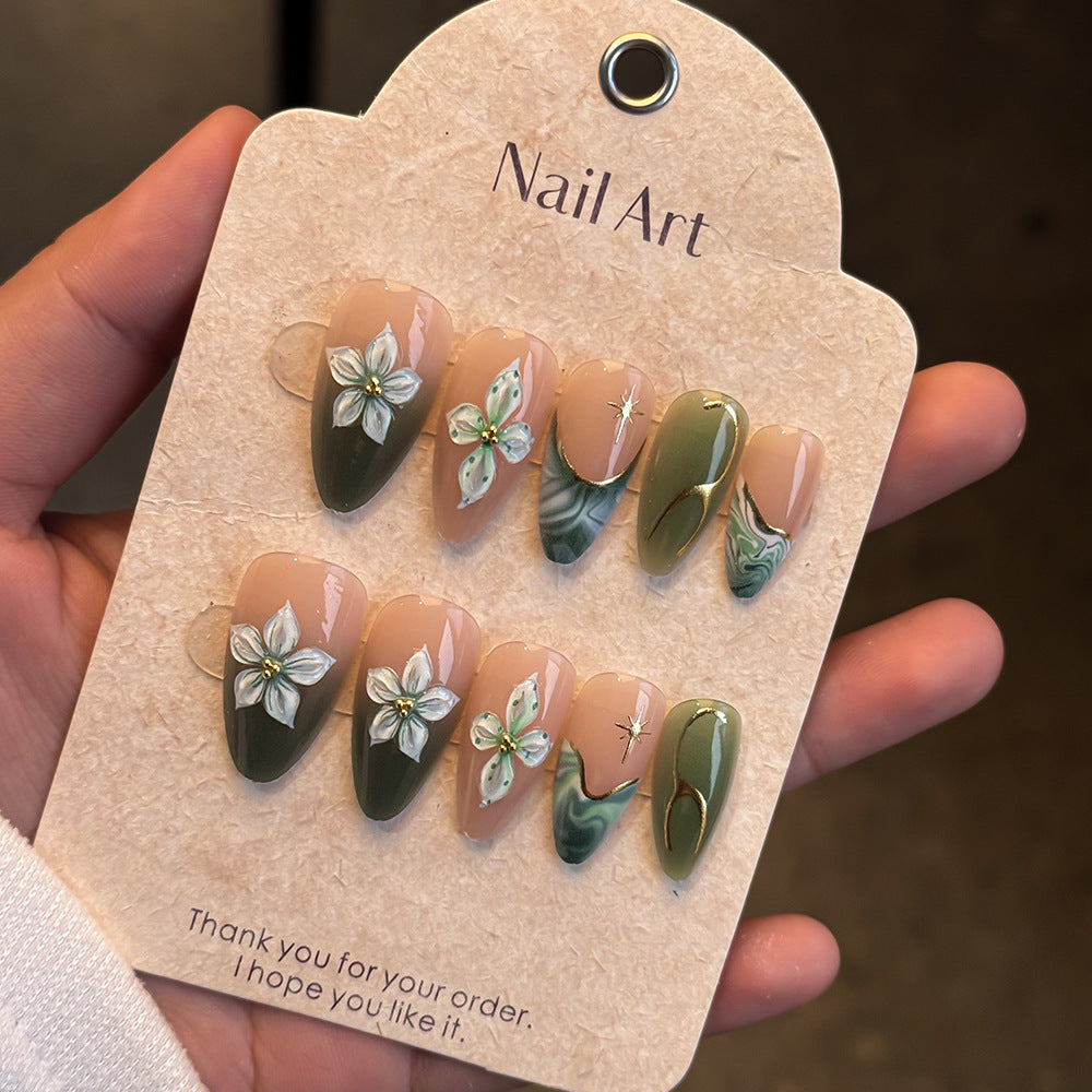 1Elegant Floral-Detail Press-On Nails Miroken