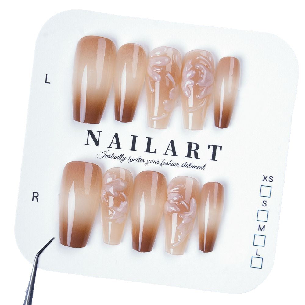 1Floral Ombre Press-On Nail Set Miroken