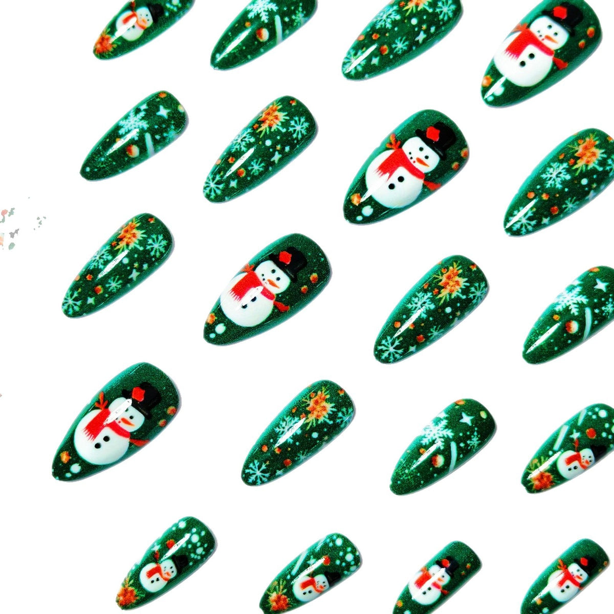 1Artificial nails with festive snowman design Miroken