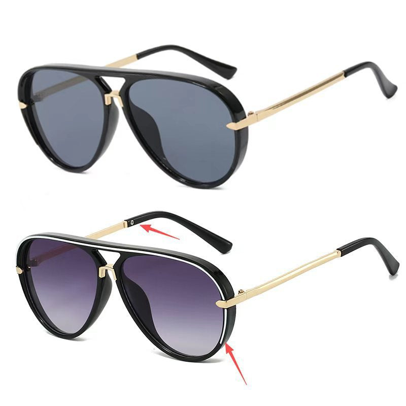 1Elegant Aviator Sunglasses with Gold Accents Miroken
