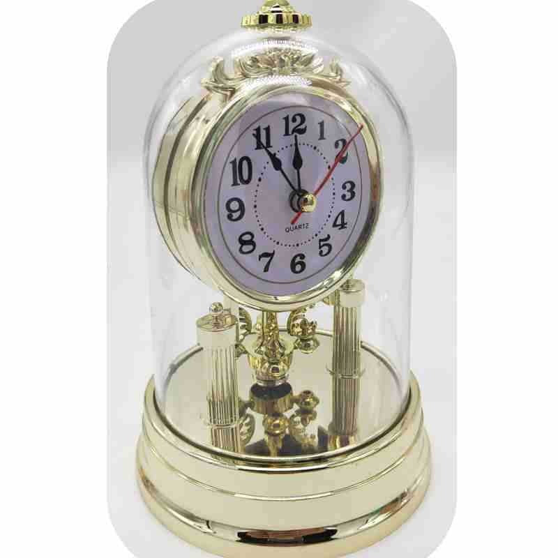 1Classic table clock in elegant glass case Miroken