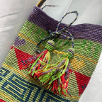 1Handmade tote bag with colorful tassels Miroken