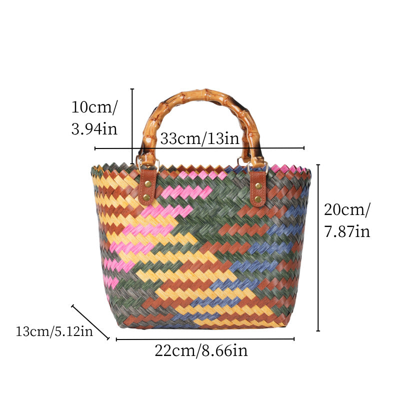1Handy basket bag with colorful design Miroken