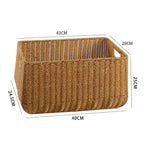 1Large Handwoven Storage Basket with Ergonomic Handles