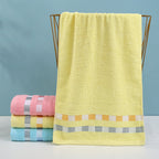 1Luxury terry towel with modern check pattern Miroken