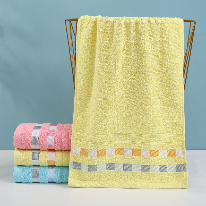 1Luxury terry towel with modern check pattern Miroken
