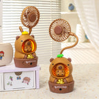 1Women's creative table fan with LED lighting Miroken