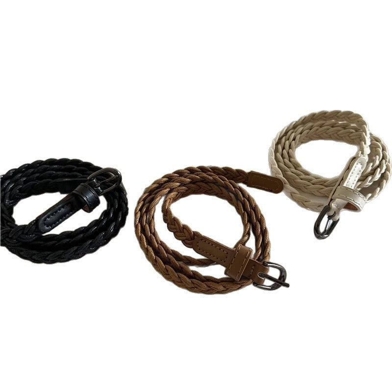 1Braided Leather Belt Miroken